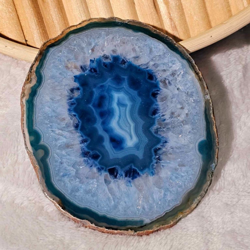 Blue agate coaster - Picture 2 of 2